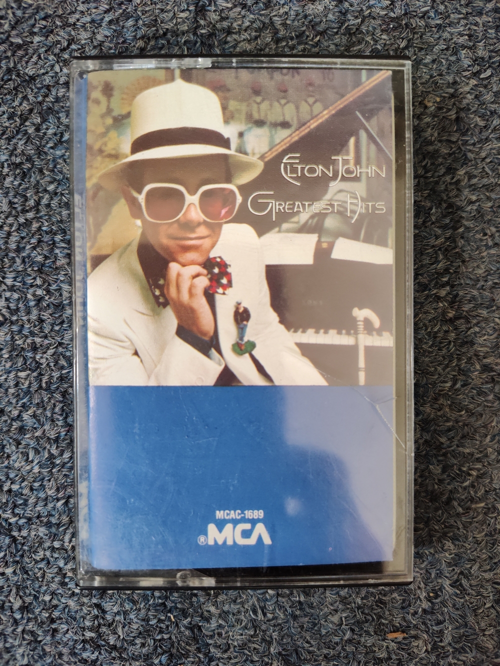 Elton John Greatest Hits Cassette Tape - White & Blue